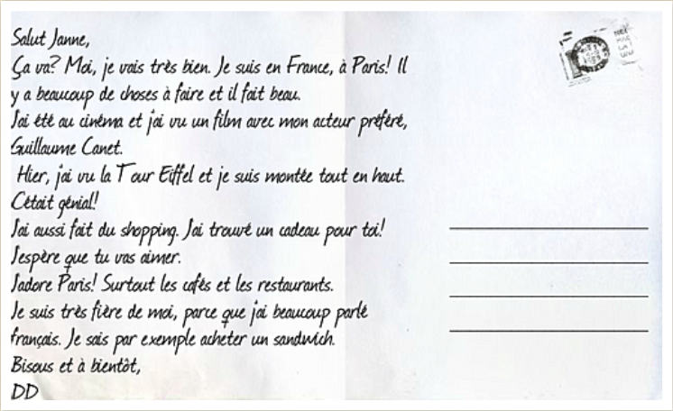 Il Ou Elle Calligraphie Carte Postale Pour Les Vacances Découvrez