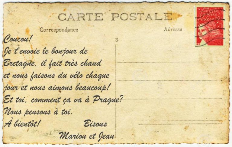 Crire Une Carte Postale Aula De Franc S